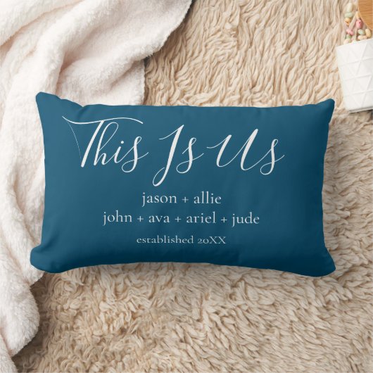 これが我々 |ファミリ名パーソナライズされた ランバークッション (ブランケット)