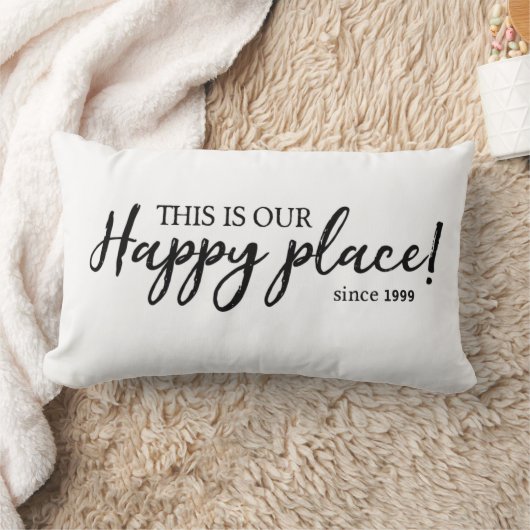 これが私たちのハッピープレイス⎢パーソナライズされた装飾用クッション ランバークッション (ブランケット)