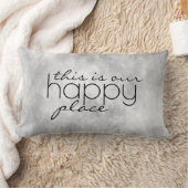 これが私たちの幸せな場所引用文グレイ ランバークッション (ブランケット)