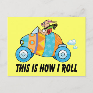 これが私のイースター転がバニーの方法 シーズンポストカード