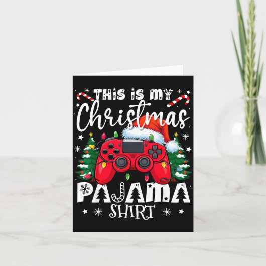 これが私のクリスマスパジャマ ビデオゲーム ゲーマー男子 カード (正面)