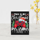 これが私のクリスマスパジャマ ビデオゲーム ゲーマー男子 カード (黄色い花)