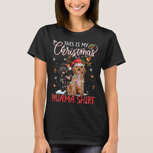 これが私のクリスマスパジャマApooクリスマスライト Tシャツ (正面)
