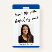 これが私のスマイルの裏にある青い仮面草稿 バッジ (正面)