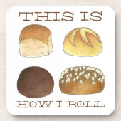 これが私のディナー転がパン転がグルメ コースター (正面)