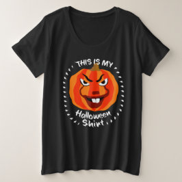 🎃これが私のハロウィンシャツ – 怖おもしろいいカボチャ プラスサイズTシャツ