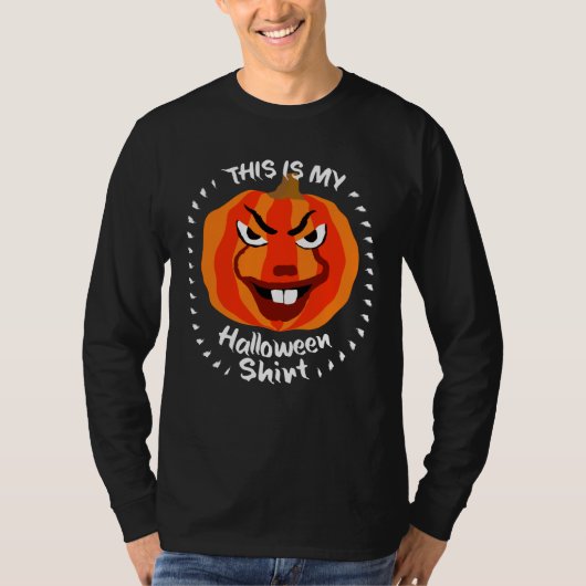 🎃これが私のハロウィンシャツ – 怖おもしろいいカボチャ Tシャツ (正面)