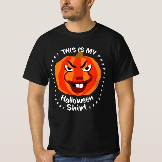🎃これが私のハロウィンシャツ – 怖おもしろいいカボチャ Tシャツ (正面)