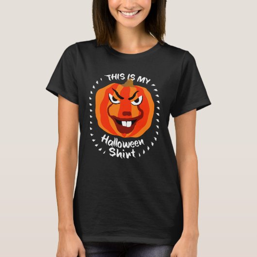 🎃これが私のハロウィンシャツ – 怖おもしろいいカボチャ Tシャツ (正面)