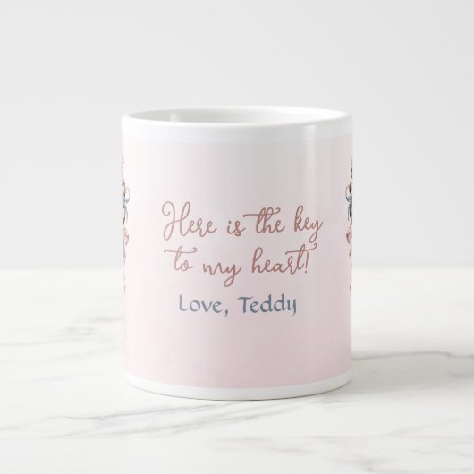 これが私のハートピンクへの鍵である ジャンボコーヒーマグカップ (正面)