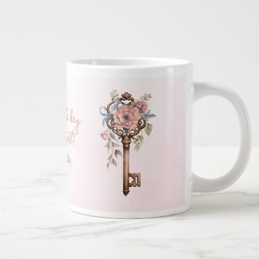 これが私のハートピンクへの鍵である ジャンボコーヒーマグカップ (右)