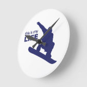 これが私の人生(スノーボード) ラウンド壁時計 (傾斜)