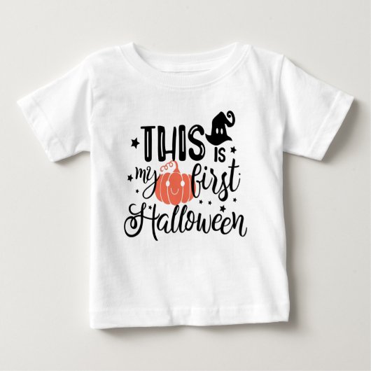 これが私の初めてのハロウィンカボチャベビー ベビーTシャツ (正面)