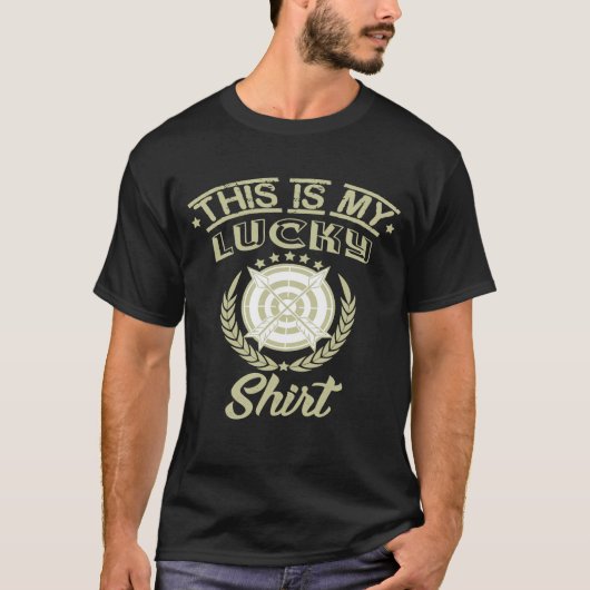 これが私の幸運なアーチェリーおもしろいリー Tシャツ (正面)