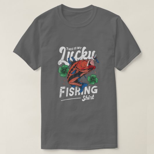 これが私の幸運な魚釣り Tシャツ (デザイン正面)