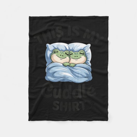 これが私の抱きしめるTシャツ 面白いカエル 夫婦 フリースブランケット (正面)
