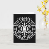 これが私の新年のイブのパジャマシャツ冬の雪 カード (黄色い花)