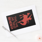 これが私の最初のロデオのカウボーイおもしろいの馬を殺す 長方形シール (封筒)