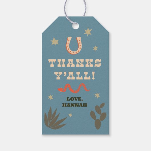 これが私の最初のRodeoありがとう/パーティー好意ラベル ギフトタグ (正面)