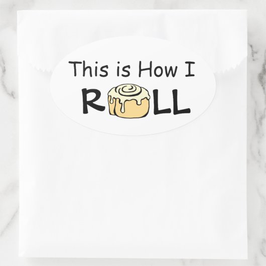 これが私の漫画転がシナモンパンの転がこのおもしろい方法だ 楕円形シール (バッグ)