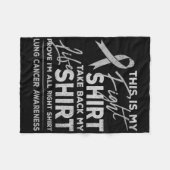 これが私の肺がん認識度支持肋骨 フリースブランケット (正面(横))