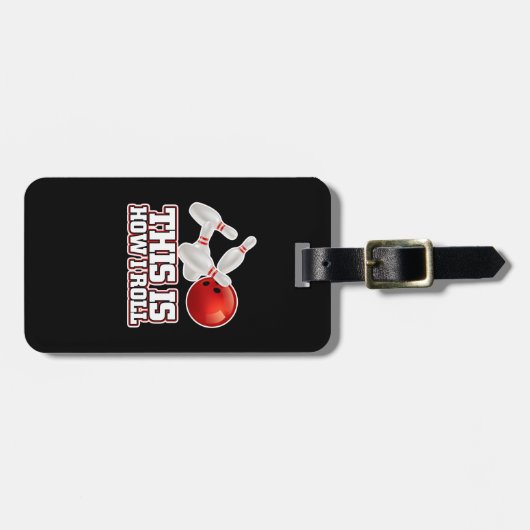 これが私の転がボーリングボウリングをする人、 クリケットの投手おもしろい ラゲッジタグ (正面横)