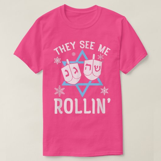 これが私ハヌカー転がダブDreidelハヌカー(ユダヤ教の祭り) Tシャツ (デザイン正面)