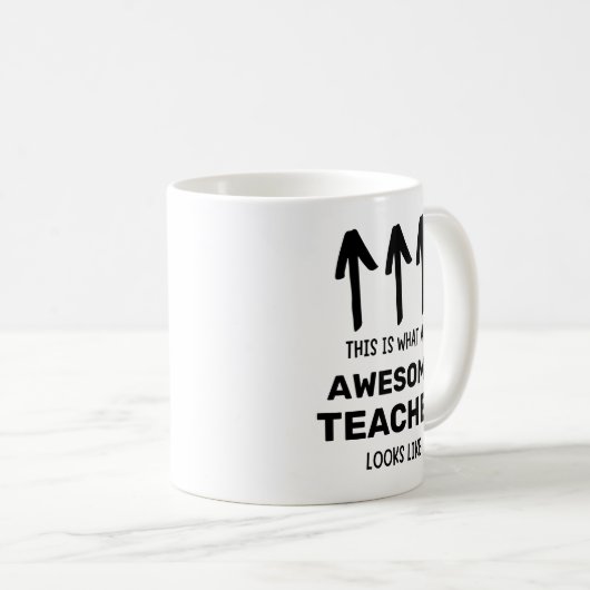 これが素晴らし先生の様子 コーヒーマグカップ (正面右)