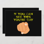 これが見えたらゲイだよ 面白いLGBTQ 招待状 (正面/裏面)