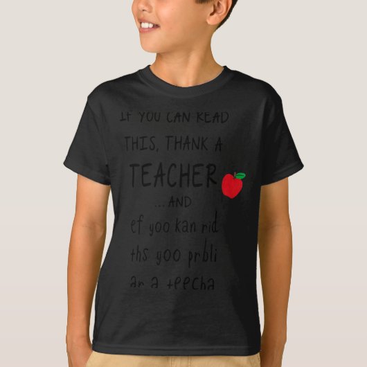 これが読めたら先生に感謝 Ef Yoo Ka Tシャツ (正面)