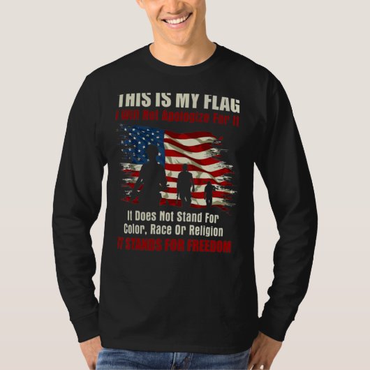 これが謝らない俺の旗だ Tシャツ (正面)