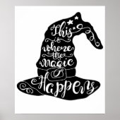 これが魔法が起こる場所//おもしろいハロウィーン ポスター (正面)