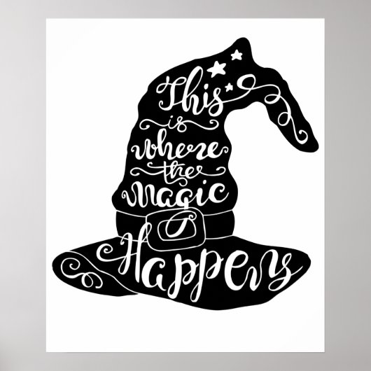 これが魔法が起こる場所//おもしろいハロウィーン ポスター (正面)