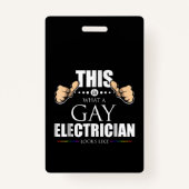 これがLGBTのようなゲイの電気技師 バッジ (正面)