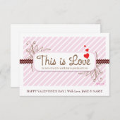 これがLOVE Valentineのカード（ピンク） 招待状 (正面/裏面)