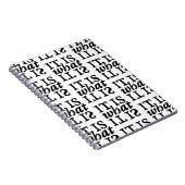 「これこそ」白黒タイポグラフィ ノートブック (右側)