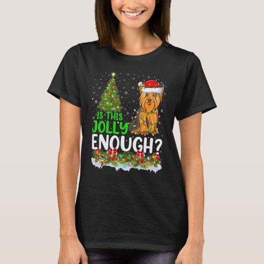 これすてきで十分なヨークシャーのテリア犬のクリスマス Tシャツ (正面)