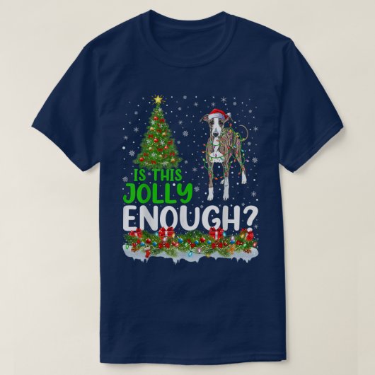 これすてきで十分イタリアンなGreyhound Dog Christm Tシャツ (デザイン正面)