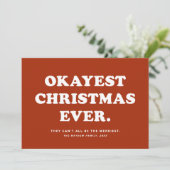 これでいいクリスマス 楽しい 赤い ホリデーカード (スタンド正面)