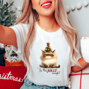 これですてき足りる?クリスマス猫Tシャツ Tシャツ