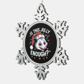 これですてき足りる？クリスマス・オポッサム皮肉 スノーフレークピューターオーナメント (右)