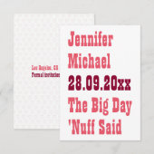 これで十分！シンプルで面白いウェディングパーソナライズ セーブザデート (正面/裏面)