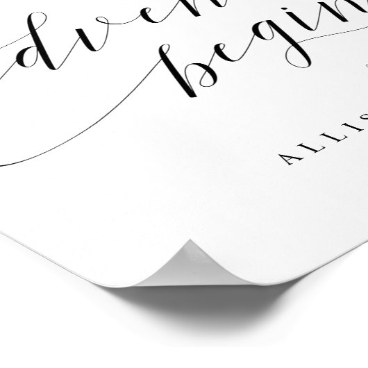 これで私たちの冒険がスクリプト披露宴の署名を開始 ポスター (角)