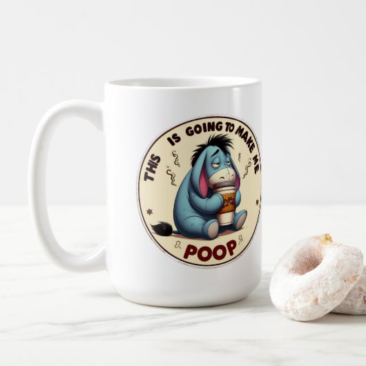 「これで私はウンチだおもしろい」 コーヒーマグカップ (ドーナツ)