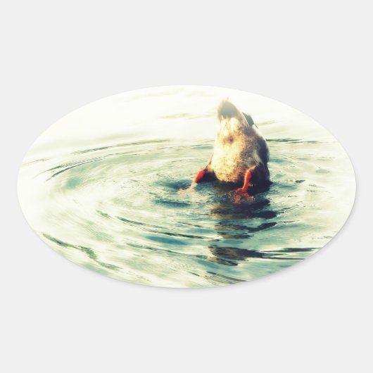 これで終わり!アヒルお尻 楕円形シール (正面)