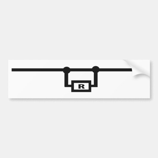これという目的がない抵抗器 バンパーステッカー (正面)