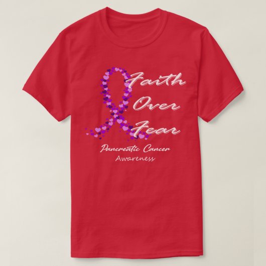 これに対する恐怖に対する膵臓がんの認識度の信仰 Tシャツ (デザイン正面)