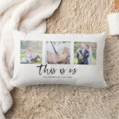 これのあります私達が姓の写真のコラージュ台本を書いて下さい ランバークッション (ブランケット)