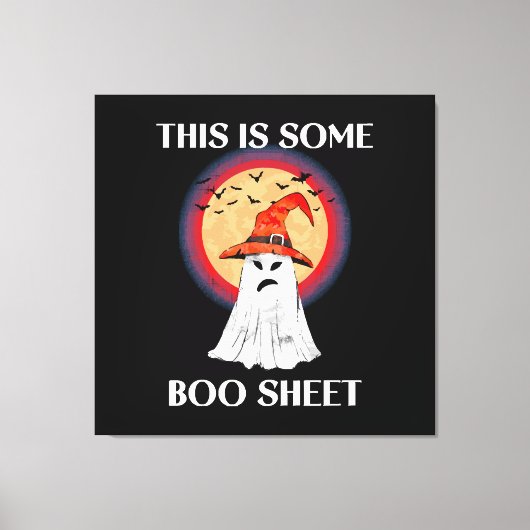 これはいくつかのブーシートのハロウィンの幽霊の面白い キャンバスプリント (正面)