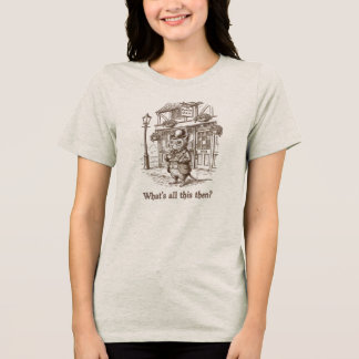 これはいったい何だ? ビクトリア調のネズミのユーモアTシャツ トライブレンドTシャツ